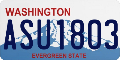 WA license plate ASU1803