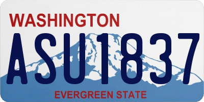 WA license plate ASU1837