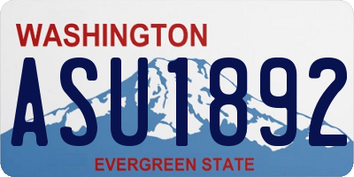 WA license plate ASU1892