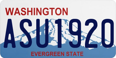 WA license plate ASU1920