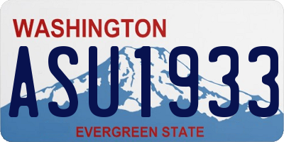 WA license plate ASU1933