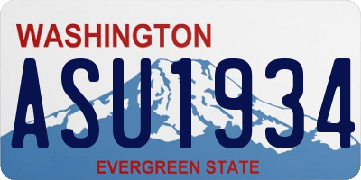 WA license plate ASU1934