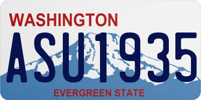 WA license plate ASU1935