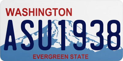 WA license plate ASU1938