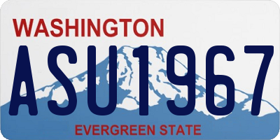 WA license plate ASU1967