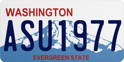 WA license plate ASU1977
