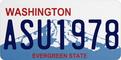 WA license plate ASU1978