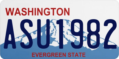 WA license plate ASU1982