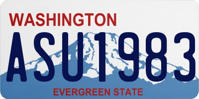 WA license plate ASU1983