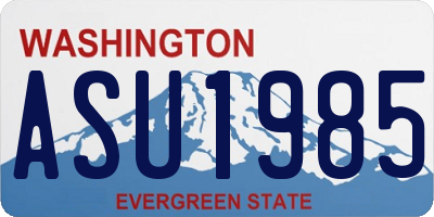 WA license plate ASU1985