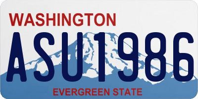 WA license plate ASU1986