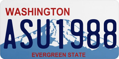 WA license plate ASU1988