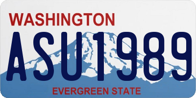 WA license plate ASU1989