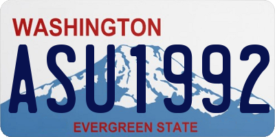 WA license plate ASU1992