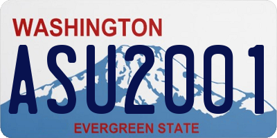 WA license plate ASU2001