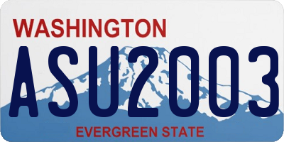 WA license plate ASU2003