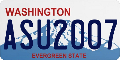 WA license plate ASU2007