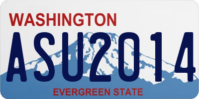 WA license plate ASU2014