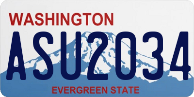 WA license plate ASU2034
