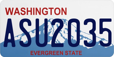 WA license plate ASU2035