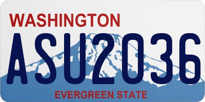 WA license plate ASU2036