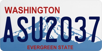 WA license plate ASU2037