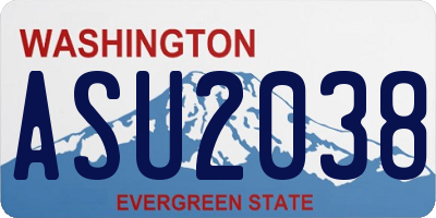 WA license plate ASU2038