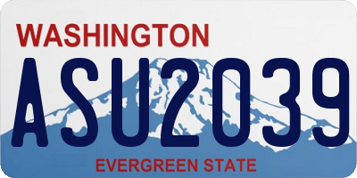 WA license plate ASU2039