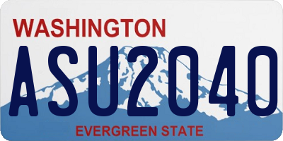 WA license plate ASU2040