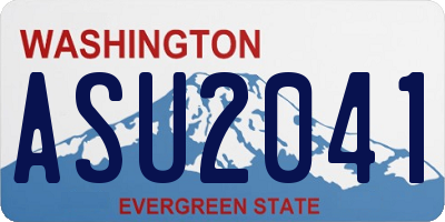 WA license plate ASU2041