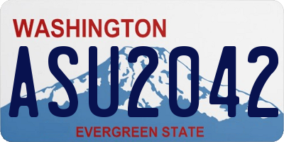 WA license plate ASU2042