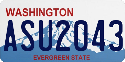 WA license plate ASU2043