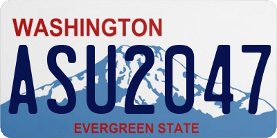 WA license plate ASU2047