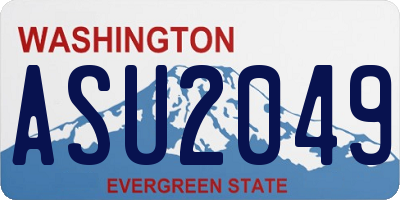WA license plate ASU2049