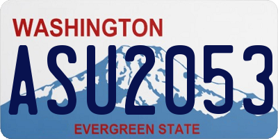 WA license plate ASU2053