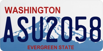 WA license plate ASU2058