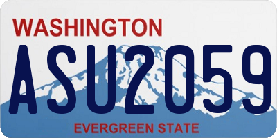 WA license plate ASU2059