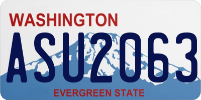 WA license plate ASU2063