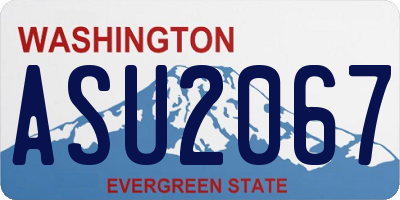 WA license plate ASU2067
