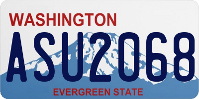 WA license plate ASU2068