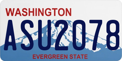 WA license plate ASU2078
