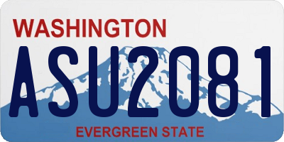 WA license plate ASU2081