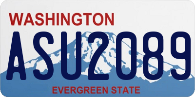WA license plate ASU2089