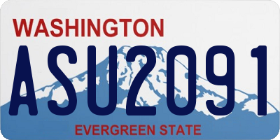 WA license plate ASU2091
