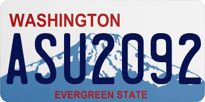 WA license plate ASU2092