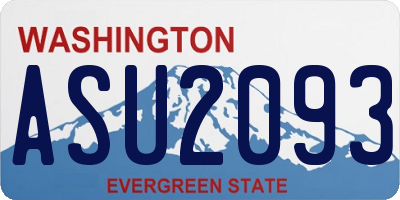 WA license plate ASU2093