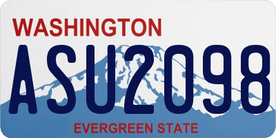 WA license plate ASU2098