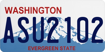 WA license plate ASU2102
