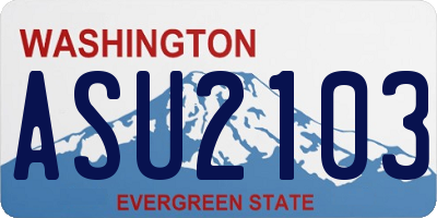 WA license plate ASU2103