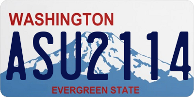 WA license plate ASU2114